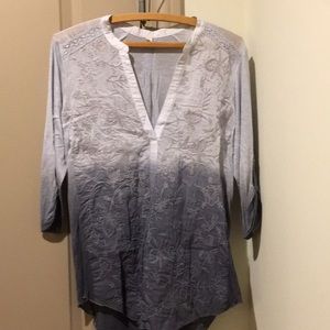 Anthropologie Ombré Embroidered Top